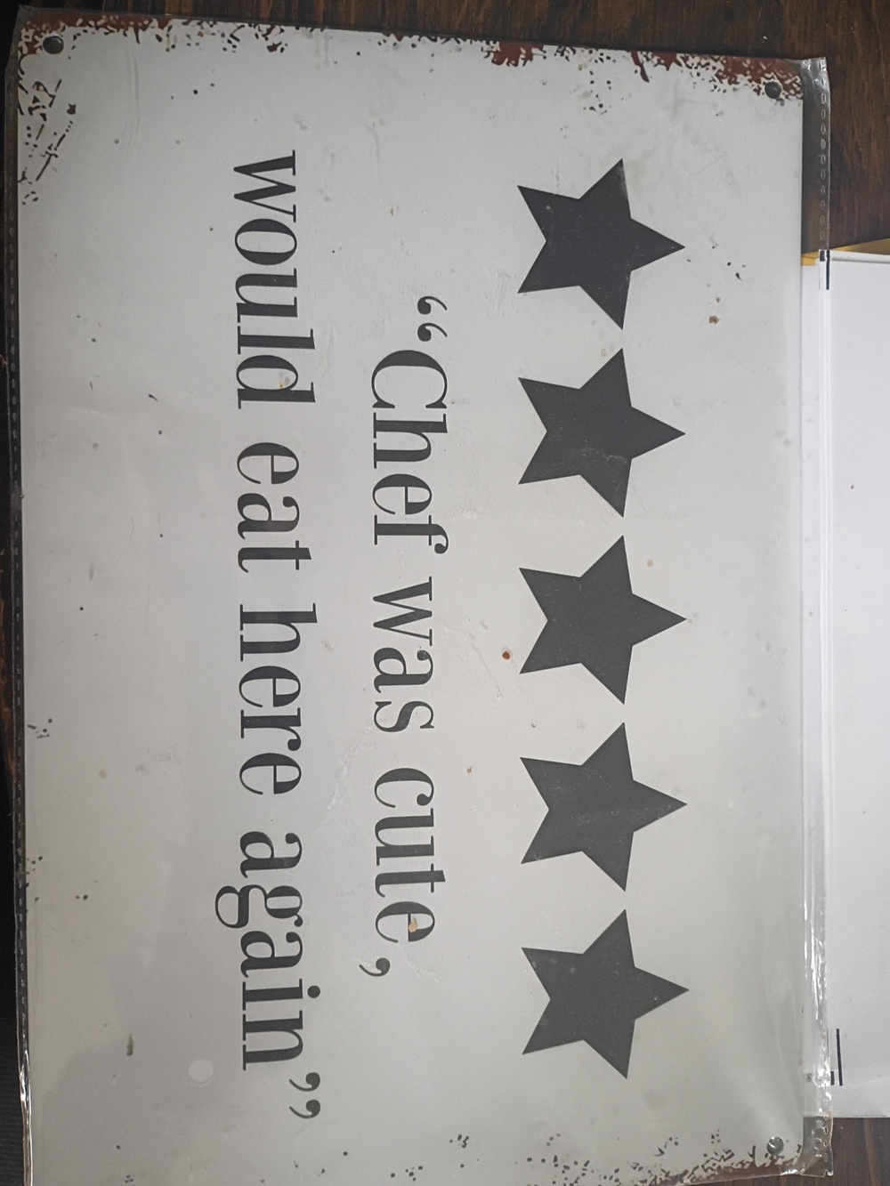 Rustic White & Black Chef Quote Wall Sign - Unbranded